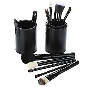 Anself 12pcs Professional Makeup Brush Set Cosmetic Makeup Tool with Leather Holder Case