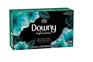 Downy Infusions Botanical Mist Fabric Softener Sheets - 105 Count (pack of 3)