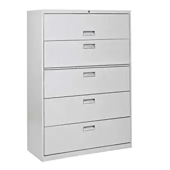 Sandusky Lee LF6A365-05 600 Series 5 Drawer Lateral File Cabinet, 19.25" Depth x 66.375" Height x 36" Width, Dove Gray
