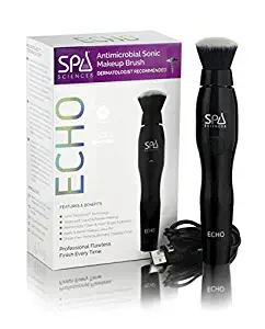 Spa Sciences ECHO Patented, Antimicrobial, Sonic Makeup Brush for Flawless Blending, Contouring, Highlight & Airbrush Finish | 3 Speeds | Rechargeable