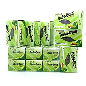 Black Soap 12 Bar Value Pack By Dudu Osun For African American Skin Care | African Black Soap Bars Made with Pure Natural Ingredients | Face and Body Wash for Cleansing, Nourishing, Protecting and Refreshing Your Skin | Each Soap Bar Contains Shea Butter,