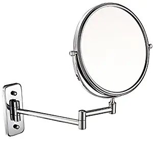 GURUN 6-inch double-sided Wall Mount Makeup Mirror with 5x Magnification,Chrome Finish M1407(6in,5x)