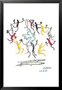 Buyartforless IF HG AP625 1.25 Black Framed Dance of Youth by Pablo Picasso 36X24 Art Print Poster Dove of Peace Colorful