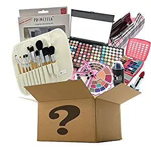 BR Makeup Surprise Mystery Box Gift Set - Exclusive All in One Makeup Set - Include Pro Makeup Brush Set, Eyeshadow Palette, Makeup Set, Lip Stick and Much More - COLORS VARIES (Large, Artistic)