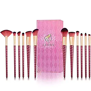 Makeup Brush Set - LADES 12 Shining Makeup Brushes for Foundation Eyeshadow Eyebrow Eyeliner Blush Powder Concealer Contour