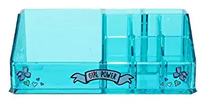 JoJo Siwa Comestic Makeup Organizer, 1 Lb, Vanity Organizer, Lipstick Holder, Accessory Organizer, Makeup Brushe Holder, Aqua Blue, Girl Power