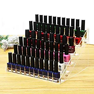 Cq acrylic 48 Bottles of 6 Layers Nail Polish Rack-Clear Nail Polish Display,Just Stand on The Table or Desk,11.5x9.5x7.5 inch,Pack of 1