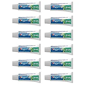 Crest Complete Whitening Plus Scope Toothpaste, Minty Fresh Striped, Travel Size 0.85 oz (24g) - Pack of 12