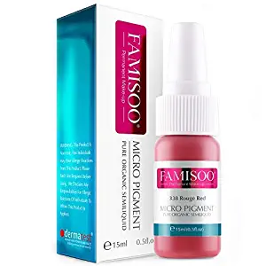 FAMISOO Permanent Makeup Liquid Pigment for Lips Microblading Cosmetic Tattooing Emulsion Ink PMU Pigment in Red Series - .52floz / 15ml in Rouge Red