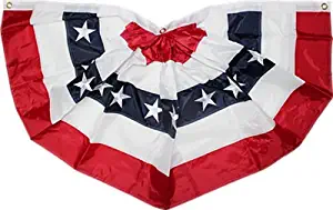 ALBATROS 3x6 ft Embroidered Commercial Fan USA American Nylon 2ply Flag Bunting Premium for Home and Parades, Official Party, All Weather Indoors Outdoors