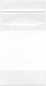 Plymor 3" x 5", 2 Mil (Case of 1000) Zipper Reclosable Plastic Bags w/White Block