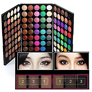 120 Colors Makeup Eyeshadow Palette Natural Nude Matte Shimmer Glitter Pigment Eye Shadow Pallete Waterproof Smokey Professional Cosmetic Beauty Kit Set BESTLAND (120 Colors)