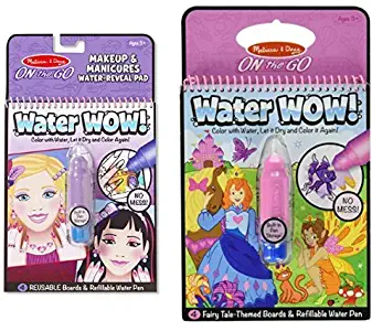 Melissa & Doug On The Go Water Wow! Makeup and Manicures and On The Go Water Wow! Fairy Tale Bundle