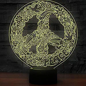 3D Night Light Art Peace Dove Sign Shape 7 Color Led Night Lamps for Kids Touch Led USB Table Lampe Baby Sleeping Nightlight WGWNYN