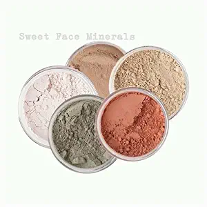 Sweet Face Minerals 5 Pc Kit Mineral Makeup Set Bare Skin Sheer Powder Concealer Corrector Blush Foundation Cover (Fair Shade 2)