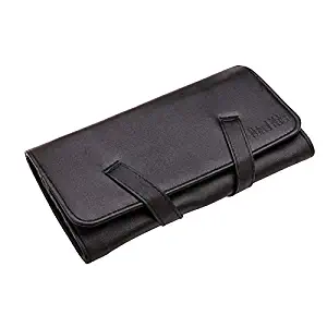 Youngman PU Leather Roll-up Cosmetic Bag 20 Slots Makeup Brush Pouch