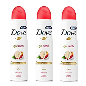 3 Pack Dove Go Fresh Apple & White Tea Antiperspirant Deodorant Spray, 150ml