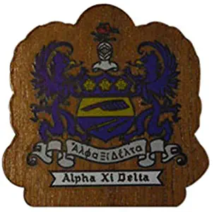 Alpha Xi Delta Sorority Wood Crest Made of Wood for Paddle Mascot Board (1.5 Inch Tall Single Raised)