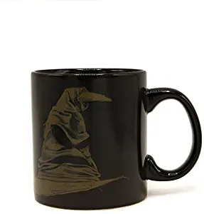 Silver Buffalo HP127234H Harry Potter Sorting Hat Text Temperature Reveal Ceramic Mug, Slytherin, 20-oz