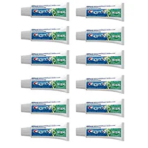 Crest Complete Whitening Plus Scope Minty Fresh Toothpaste, Travel Size, TSA Approved, 0.85 Ounce (Pack of 12)