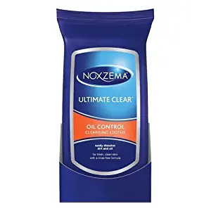 Noxzema Ultimate Clear Oil Control Cleansing Cloths for Unisex, 25 Count