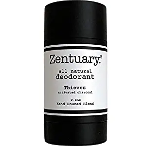 Zentuary Aluminum-Free Natural Deodorant (Thieves w/Activated Charcoal) Works All Day! | 100% Natural | Alcohol Free, Cruelty Free & Aluminum Free Deodorant | for Women, Men & Kids