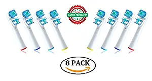 Premium Electric Toothbrush Heads Generic Replacements Compatible with Braun Oral B - New Clean Tooth Brush Head - SB-417A (8 Count)