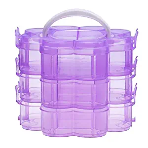 Three Layer Detachable Lattice Storage Box Plastic Storage PurpleProfessional Makeup BoxesTrain Case Artist Storage Bag Cosmetics Makeup Brushes Jewelry Digital accessories