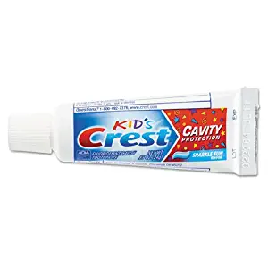 Crest Kids' Sparkle Toothpaste, Blue, Bubblegum Flavor, 0.85 oz - Includes 72 tubes of toothpaste.