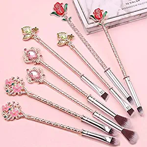 CARA New The Little Prince Red Rose Flower Brush Beauty And The Beast Makeup Brush Cosmetic Foundation Brush Woman Gift