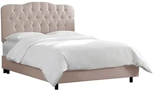 Skyline Upholstered Tufted Twin Bed in Dove