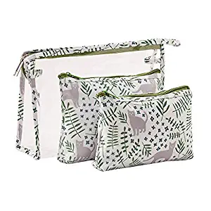 CLOSEUS 3 in 1 Cosmetic Bag Transparent Waterproof Packing Organizer Makeup Storage Pouch with Zipper for Travel, Bathroom(Cat)