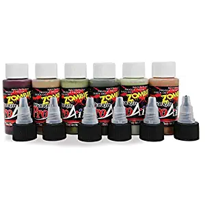 Face Painting Makeup - ProAiir Waterproof Makeup - Set of 6 Ghoulish Zombie Colors - 1 oz (30ml)