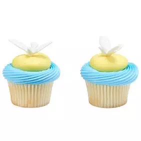 Baptism Dove Christening Spiritual First Communion Cupcake Cake Topper Picks - Set of 24