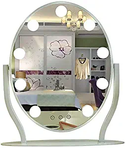 FENGMI Hollywood Vanity Mirror with LED Lights Kit and Touch Control for Makeup Dressing Table - Illuminated Mirror with 9 Dimmable LED Light Bulbs (White)