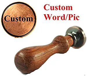 MDLG Vintage Custom Made Your Design Letter Picture Logo Personalized Wedding Invitation Wax Seal Stamp Rosewood Handle Set