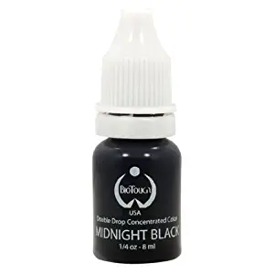 BIOTOUCH Micropigment MIDNIGHT BLACK Pigment Color Permanent Makeup Microblading Supplies Eyebrow Shading Micropigmentation Cosmetic Tattoo Ink Lip Eyeliner Feathering Hair Stroke LARGE Bottle 15ml