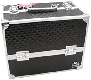 Caboodles Black Lovestruck Large Makeup Train Case 6 Cantilevered Trays 5871-64