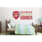 Official Arsenal Football Club - Crest & Gooners Song - Gunners Wall Sticker Set Vinyl Decal Vinyl Poster Print Mural (60cm Width x 30cm Height)