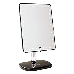 Impressions Vanity Company Touch Pro LED Makeup Mirror with Wireless Bluetooth Audio + Speakerphone & USB Charger, Black, 32 Pound