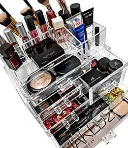 Sorbus Acrylic Cosmetics Makeup and Jewelry Storage Case Display Sets -Interlocking Drawers to Create Your Own Specially Designed Makeup Counter -Stackable and Interchangeable by Sorbus
