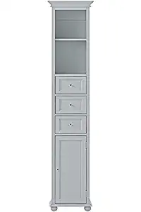 Home Decorators Collection Hampton Bay 15" w Standard Linen Bath Cabinet, 67.5" Hx15 Wx10 D, Dove Grey