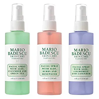 Mario Badescu Spritz Mist and Glow Facial Spray Collection, 3 Piece Set - Lavender, Cucumber, Rose