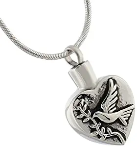 Silverlight Urns Dove Heart Cremation Jewelry Pendant