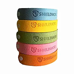 Mosquito Repellent Bracelets - Effective All Natural 100% Plant Based Insect Repellent Microfiber Bands - Pack Of 5 - ShieldWorx By FirstChoice