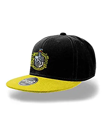 Harry Potter Official Hogwarts Hufflepuff Crest Snapback Cap Hat - One Size