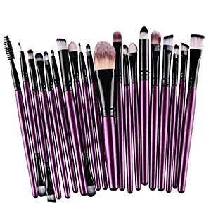 Lavany 20pcs Make up Brushes Set,Long Handle Makeup Brush Set tools Make-up Toiletry Kit Wool Make Up Brush Set Clearence (Purple)