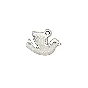 20 Antiqued Silver Plated Pewter Dove Bird Drop Charms 17x12mm Jewelry Making Charms and Pendants