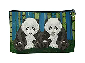 Cosmetic Bag, Zipper Pouch - Zip-top Closer - Taken From My Original Paintings - Animals (Panda Cubs)