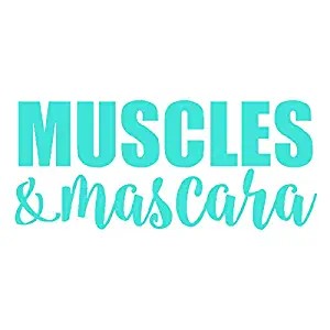 Muscles And Mascara Vinyl Decal Sticker | Cars Trucks Vans Walls Laptops Cups | Light Blue | 5.5 In | KCD875LBL